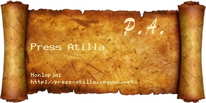 Press Atilla névjegykártya